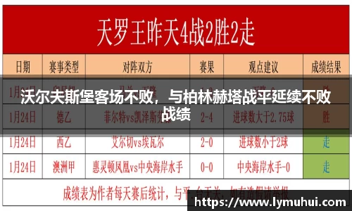 沃尔夫斯堡客场不败，与柏林赫塔战平延续不败战绩